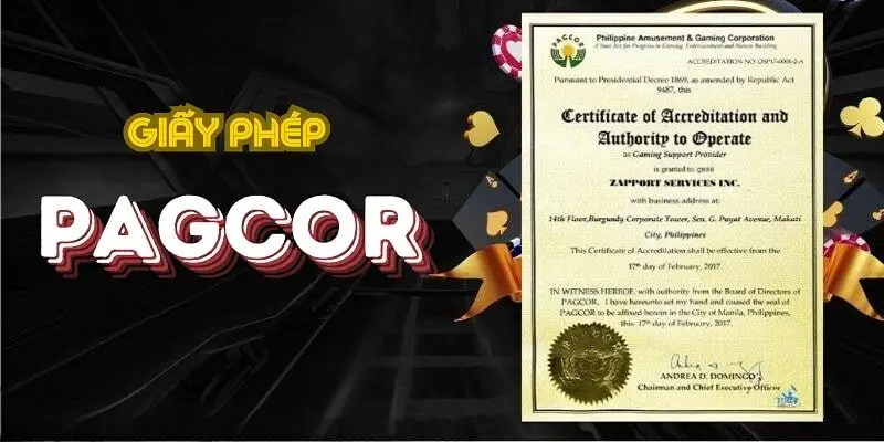 Giấy Phép PAGCOR Của Nhà Cái Luck8